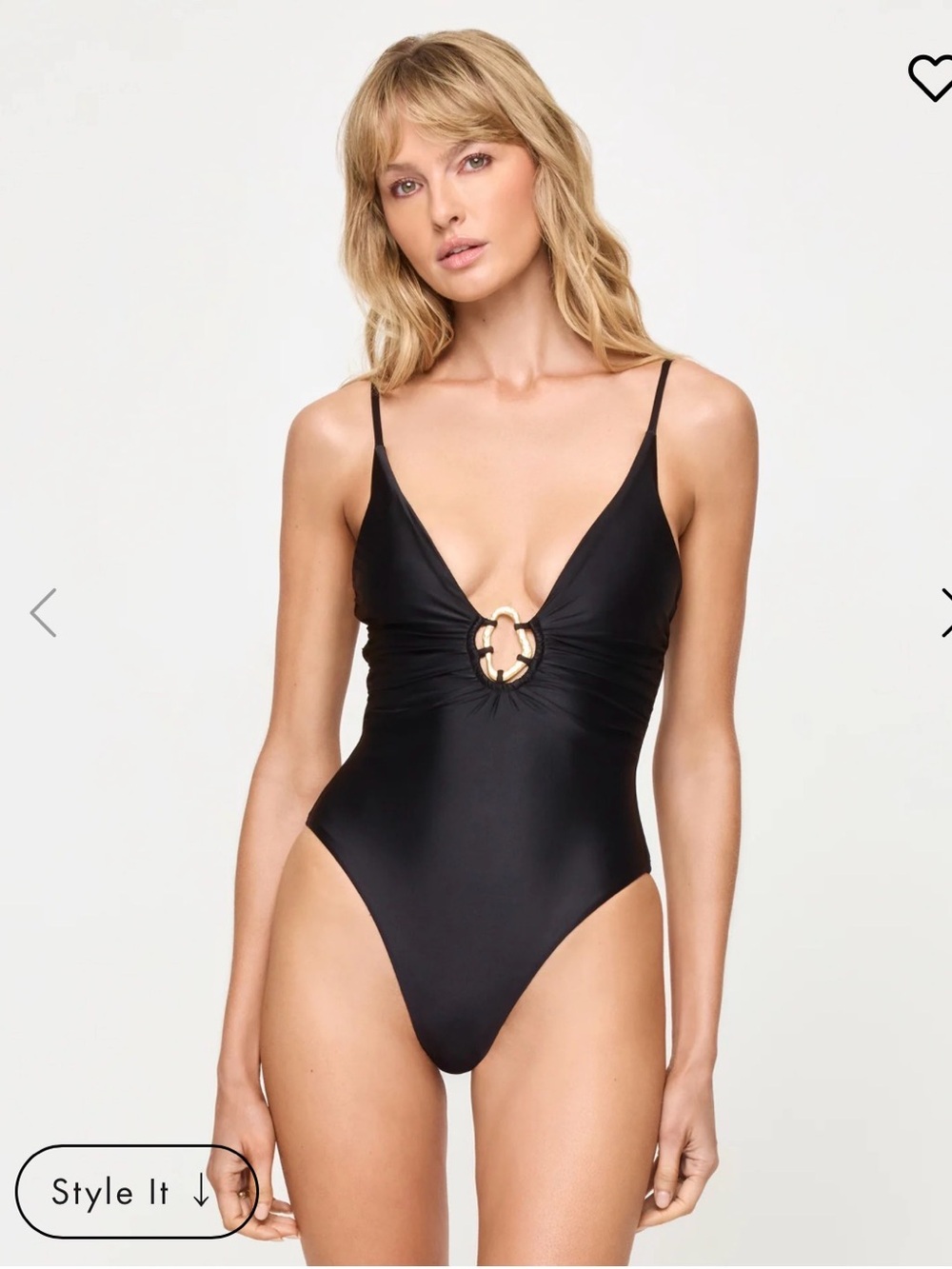 New L*Space Tatum One Piece Swimsuit in Black Satin Shine Size XS